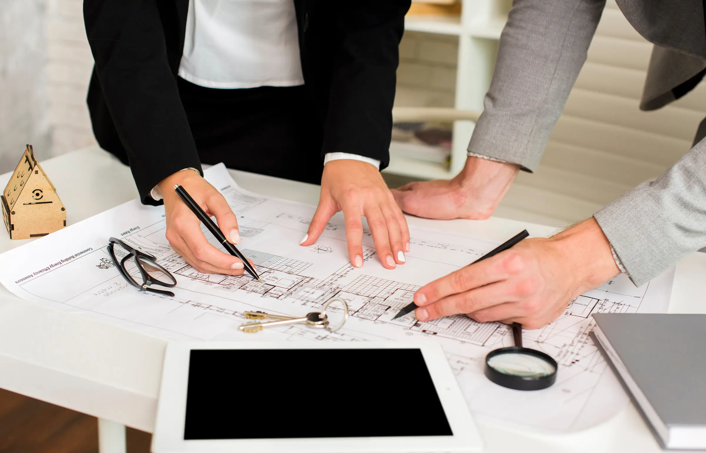 Development project meeting and real estate concept image