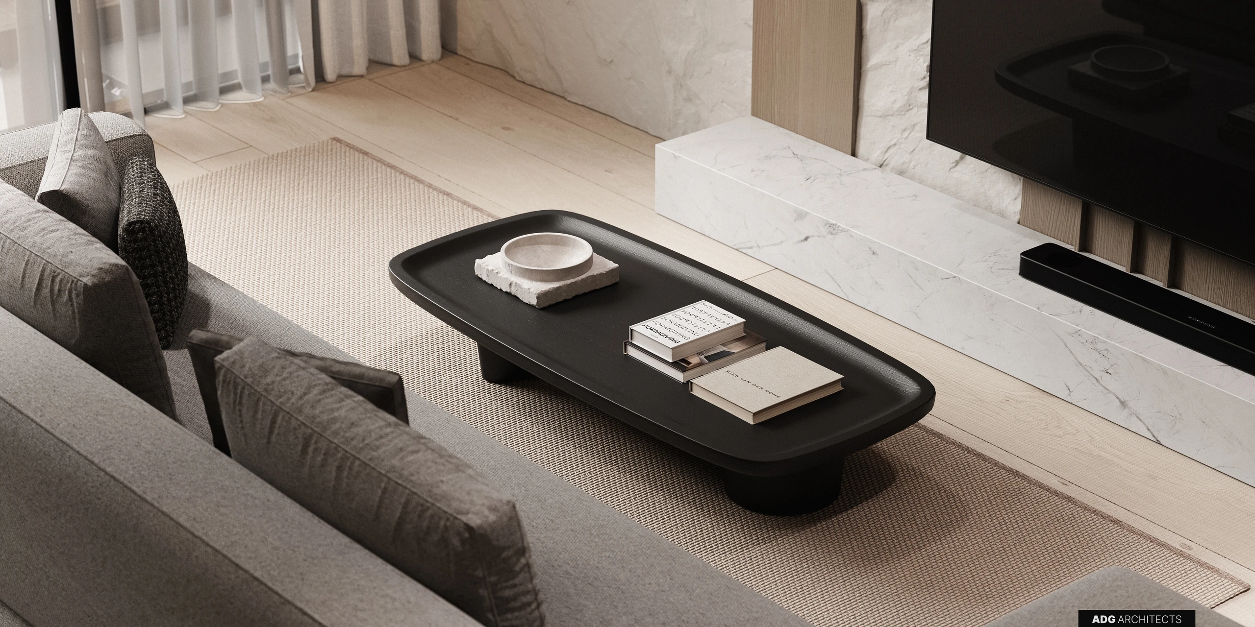 ADG Flagman villa interior, first floor, visualisation