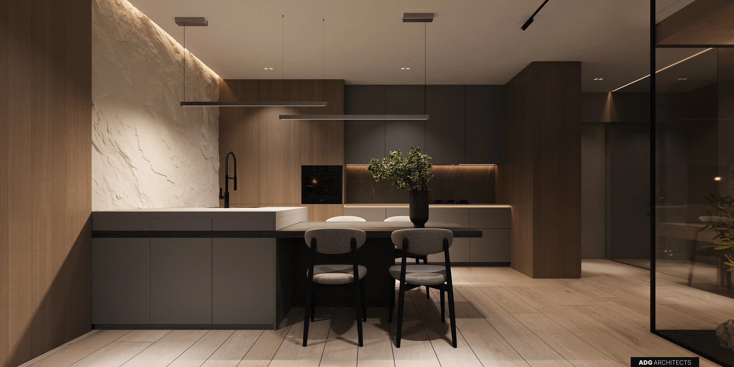ADG Flagman villa interior, first floor, visualisation