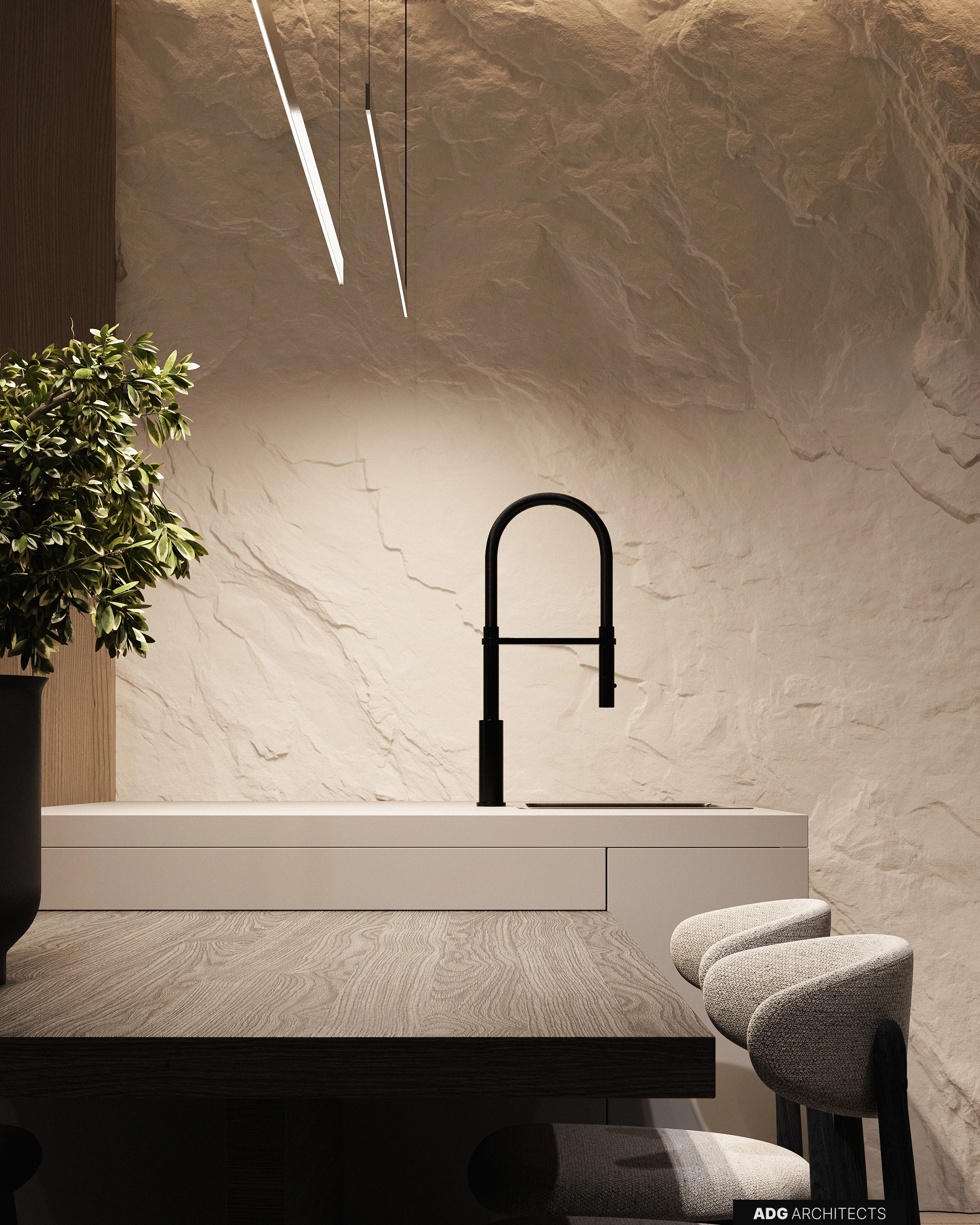 ADG Flagman villa interior, first floor, visualisation